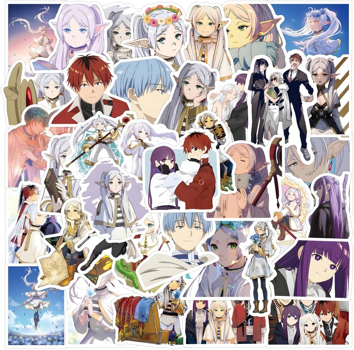 110 pieces Funeral Freeren Himmel Fern Stark Stickers Set, Anime, Cartoon Stickers, Cute, Notebook Stickers, Children's Stickers, Waterproof PVC Stickers, Character Goods, Surroundings, Popular