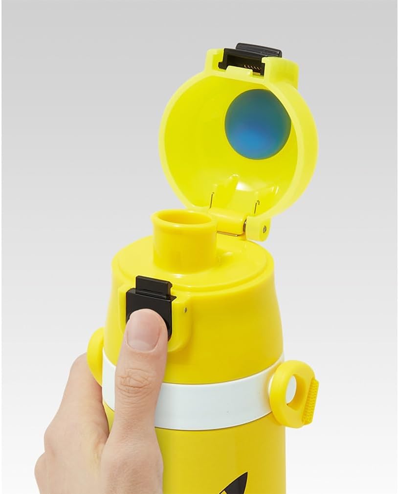 Skater (Skater) Thermos Bottle for Children 2WAY Direct Drink 470ml Cup Drink 430ml Pokemon Pikachu Face 23 Boy Girl Stainless Steel Thermal Insulated Lightweight Water Bottle Sports Bottle Kids