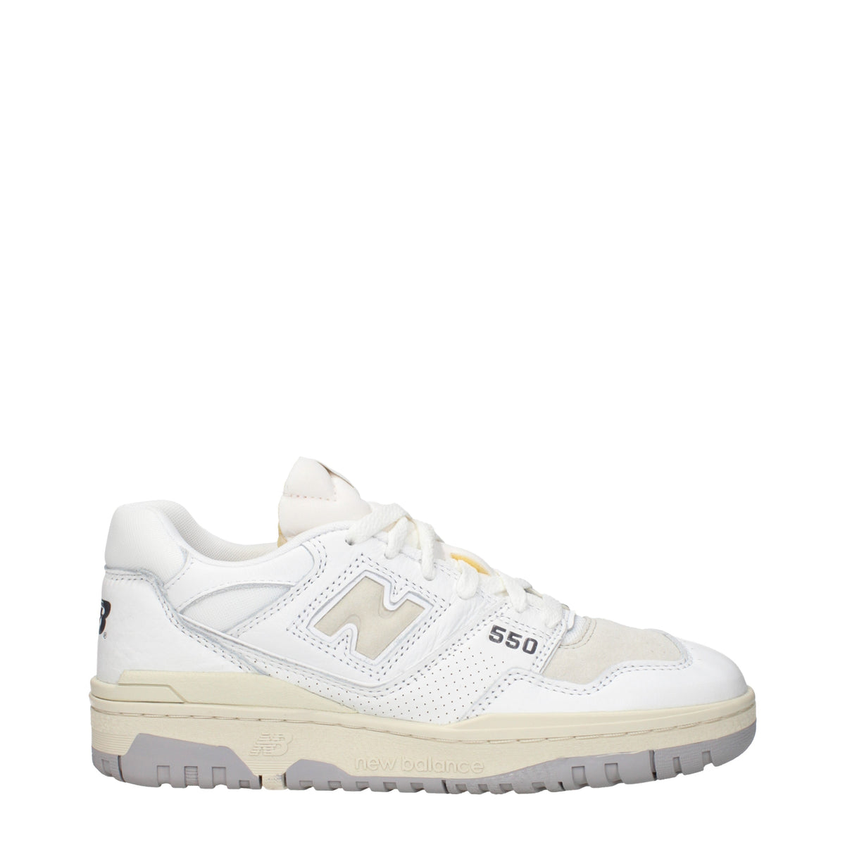 Designer Brand ニューバランス スニーカー 550 メンズs レザー ホワイト/ベージュ - Image 7