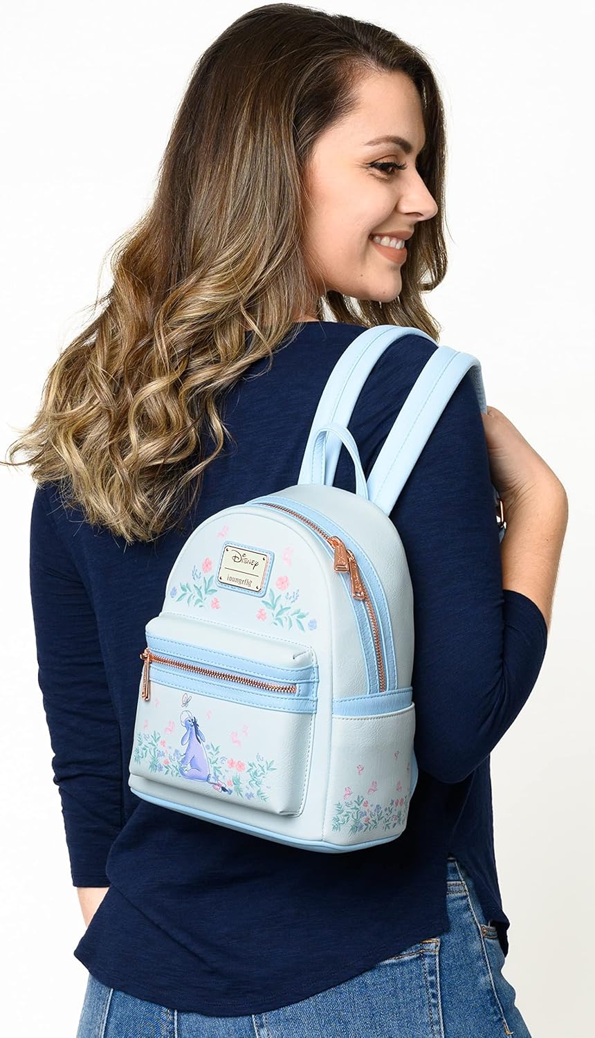 Loungefly Winnie the Pooh Eeyore Mini Mochila Bolso Estampado Floral Correa Doble Bolsa de Hombro