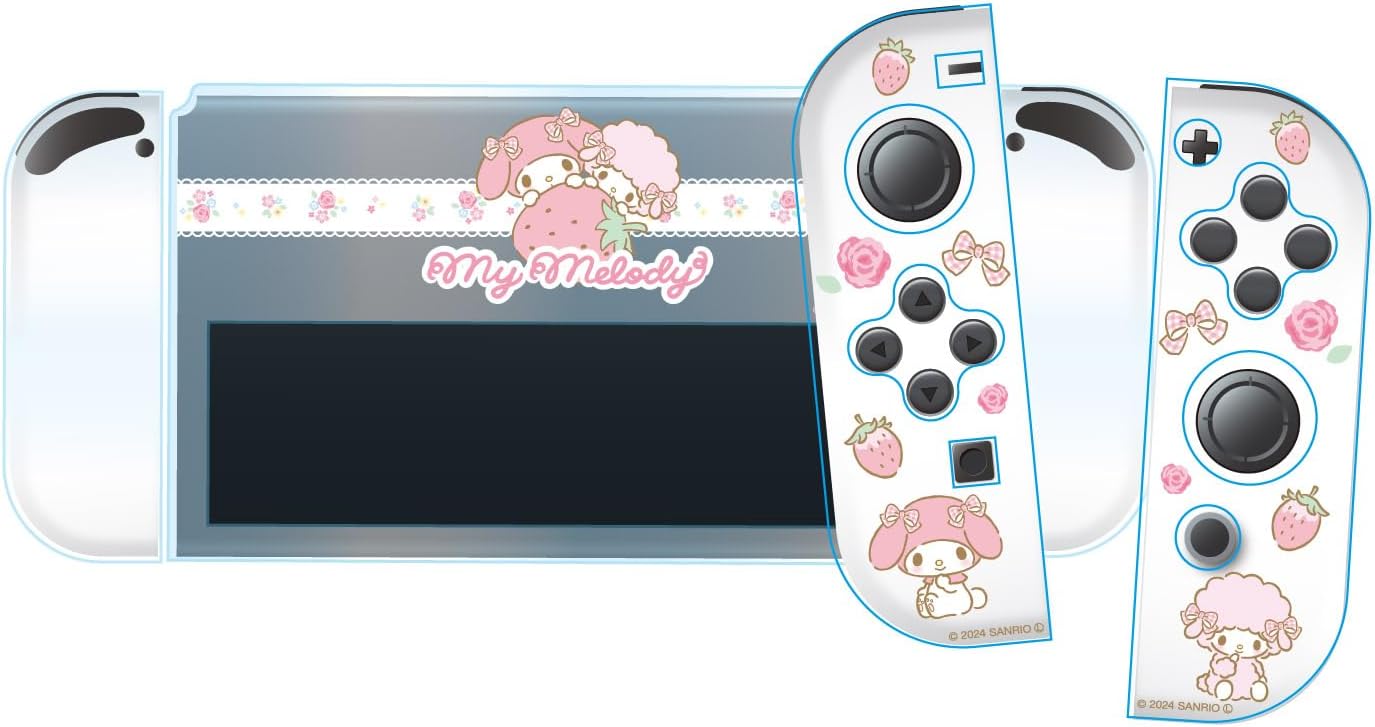 ALLONE (アローン) Game Use Separate Clear Case #Unipo Sanrio Characters My Melody 9.25"*0.59"*3.94" Protects from Scratches and Stains Compatible with Switch OLED Can be Charged While Attached Convenient