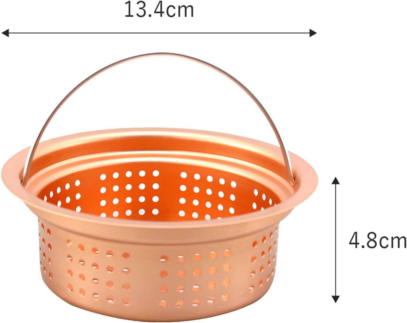 Shimomura Planning 26784 Tsubasanjo Drain Strainer, Pure Copper, Shallow Type, Made in Japan, Slime and Odor Prevention, Easy to Clean, 5.3 inches (13.4 cm)
