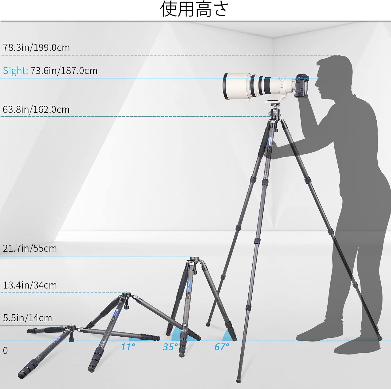 Carbon Camera Tripod, Professional, Aluminum Alloy, Nut Lock Tripod, Stand, Half Ball, Bowl Adapter, ARTCISE Outdoor Travel, Home, Convenient to Carry, Stability, Compatible with Video, Digital