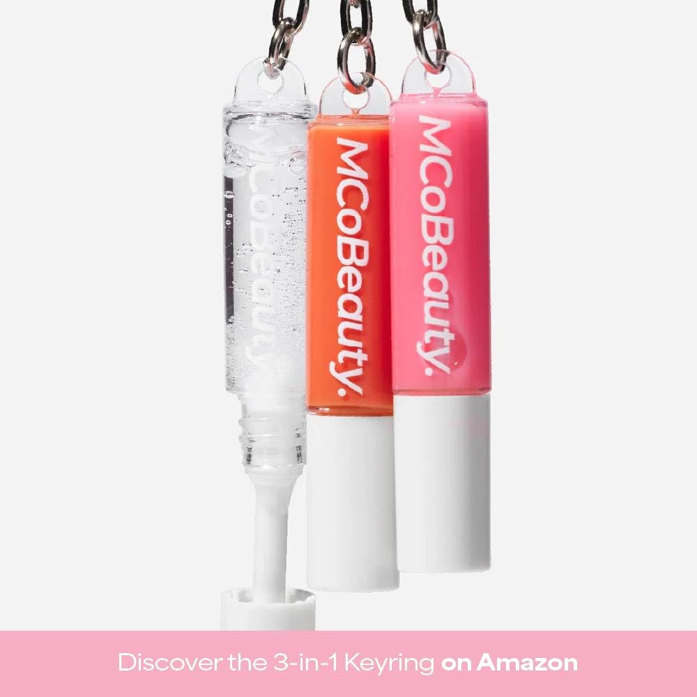 MCoBeauty - Juego de 3 mini brillos para labios | 3 High Shine Shades Clip Onto Your Keys, Hydrating Non Sticky Formula, Smooth Doe Foot Glide For Easy Touch Ups