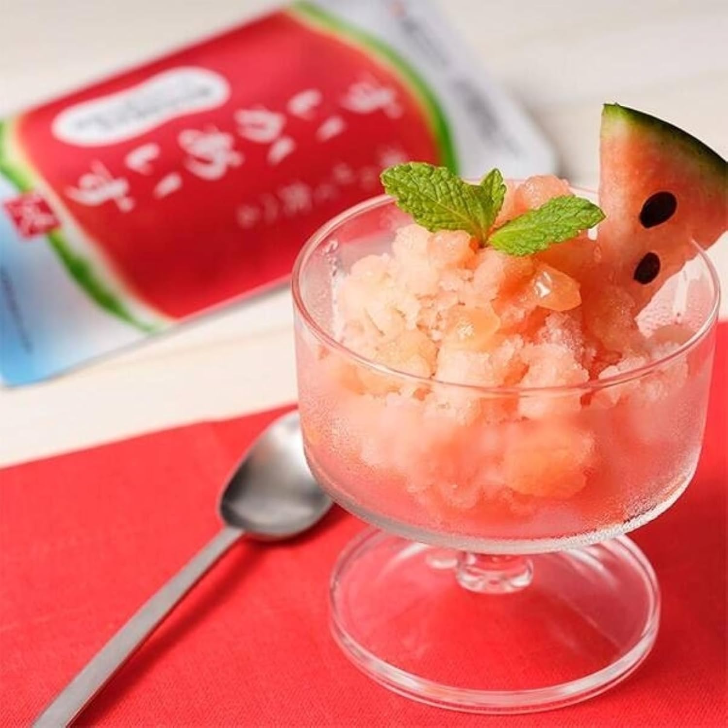 (Set of 4) Frozen and Eat Watermelon Rice, 3.5 oz (100 g) x 4, Made with Watermelon Juice from Mashaki Town, Kumamoto Prefecture, Sherbet, Ice Gift