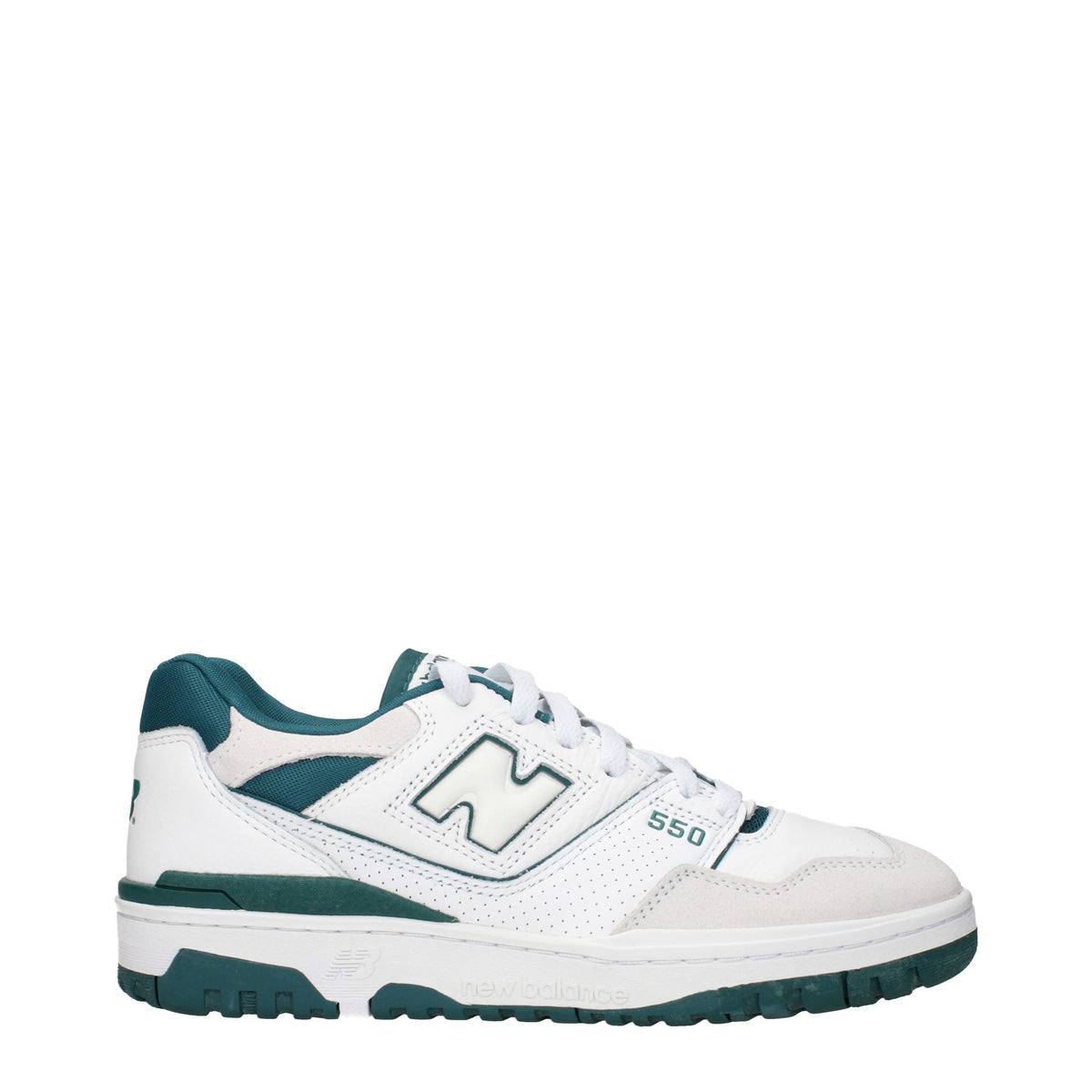 Designer Brand ニューバランス 550 メンズs レザースニーカー ホワイト/フォレスト - Image 7