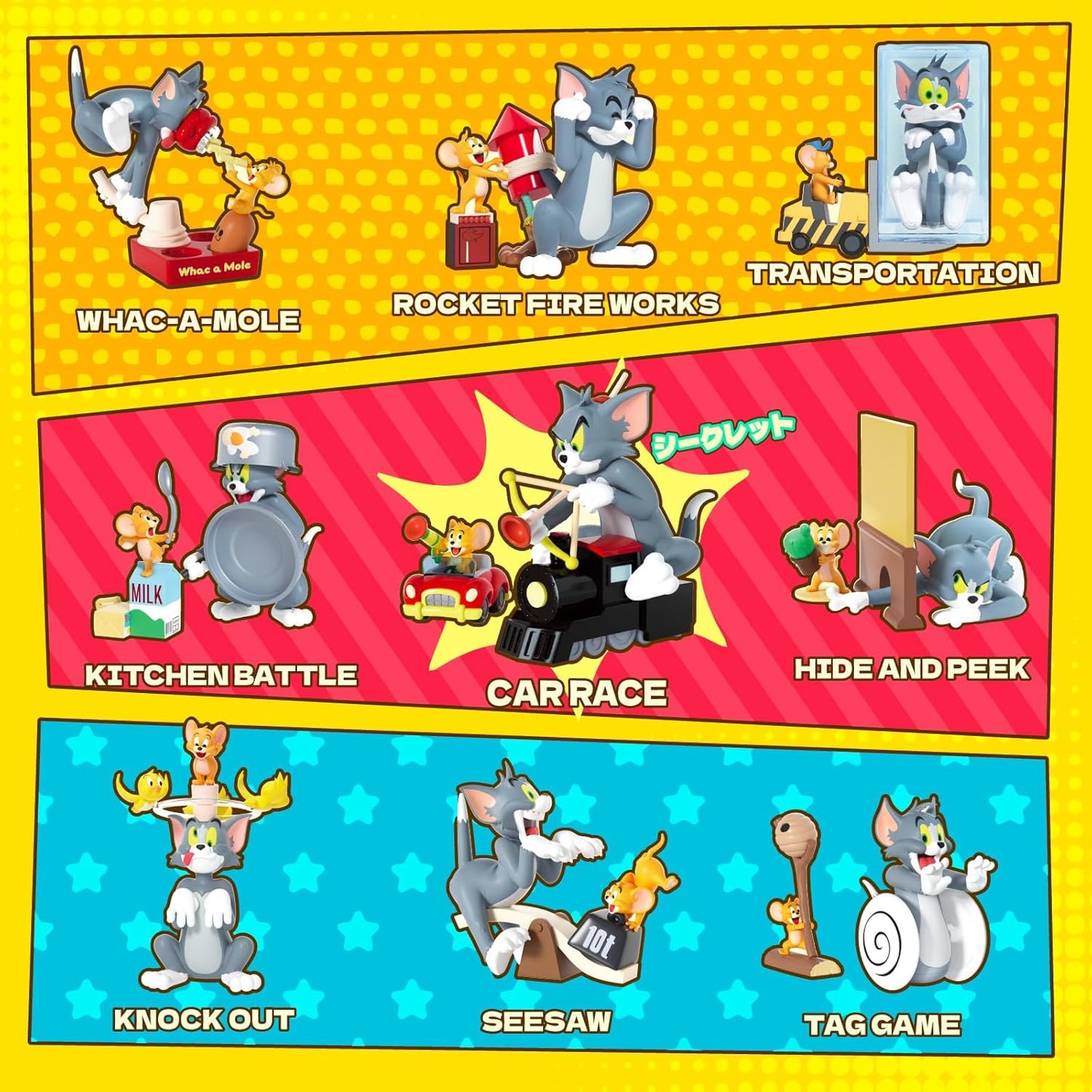 52TOYS x TOM and JERRY "BRAWLS BANG" Series Blind Box Tredding Figurine Collectible Figure Painted Toy Toy Toy Perfect Gift for Anime Fans Kids Collectors Birthday Christmas (1 Piece)