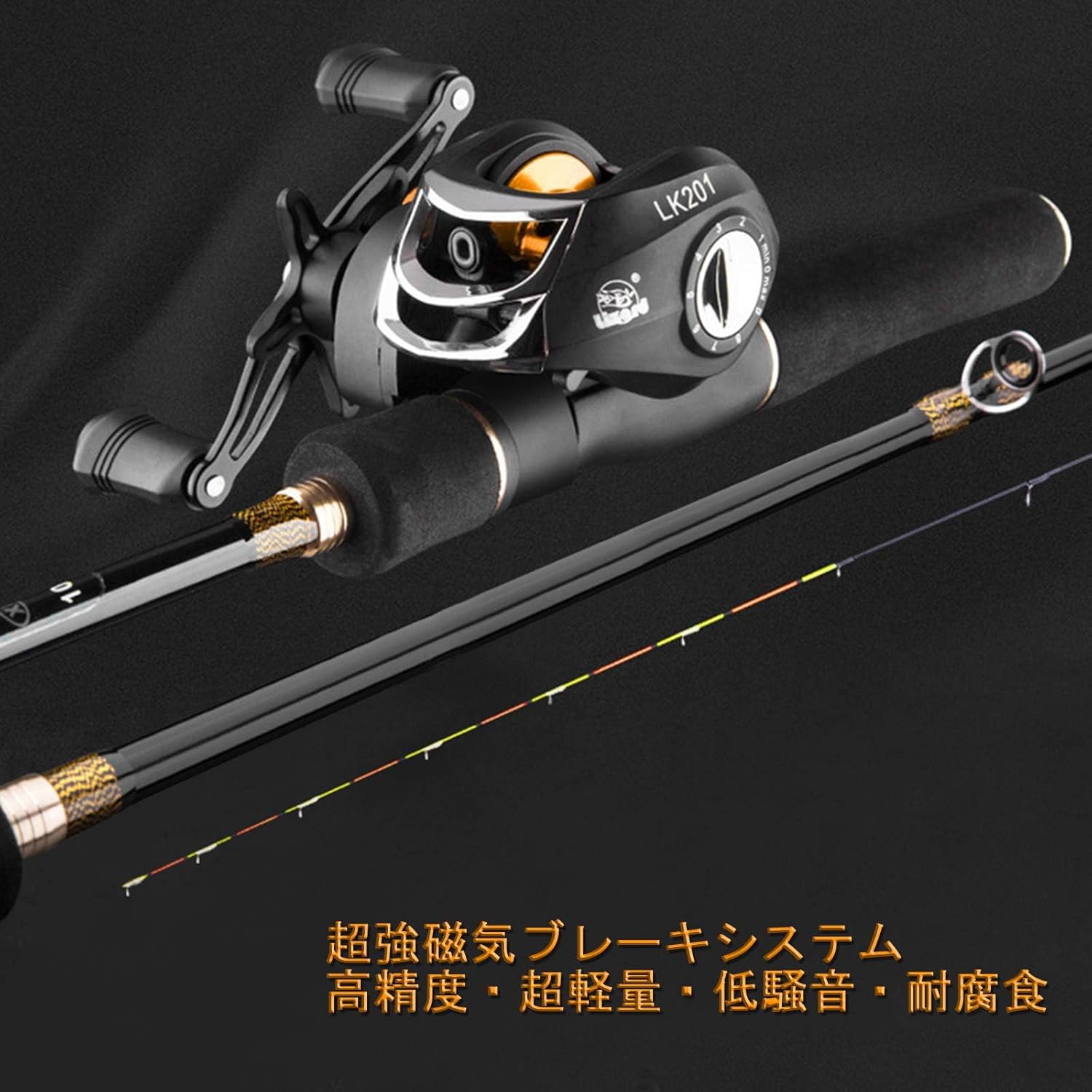 Bait Reel, Saltwater Fishing, Freshwater Fishing, Magnetic Brake, 7.2:1 Gear Ratio, 17+1BB, Maximum Drag Force, 17.6 lbs (8 kg), Bass Fishing, Fishing Reel, Lightweight, Left/Right Handle