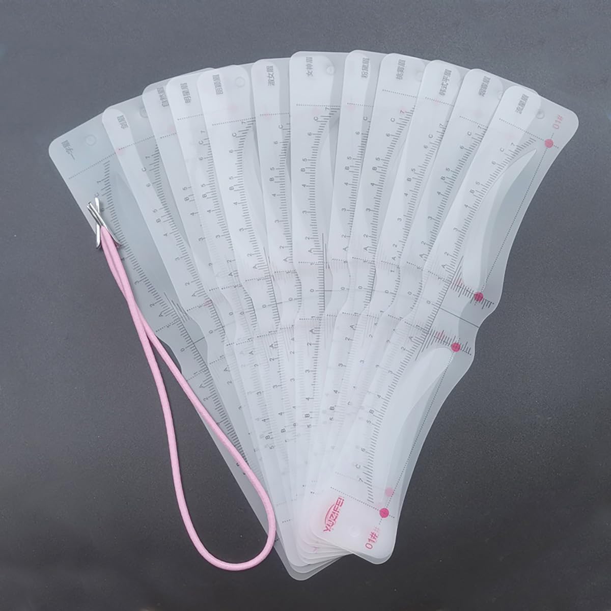 Eyebrow Templates for Women, Set of 12 Types, Eyebrow Stencil, Eyebrow Shape, Template, Eyebrow Guide, Easy to Draw Eyebrow with Strap, Eyebrow Makeup Tool, Makeup Tool, Easy to Use, For Beginners