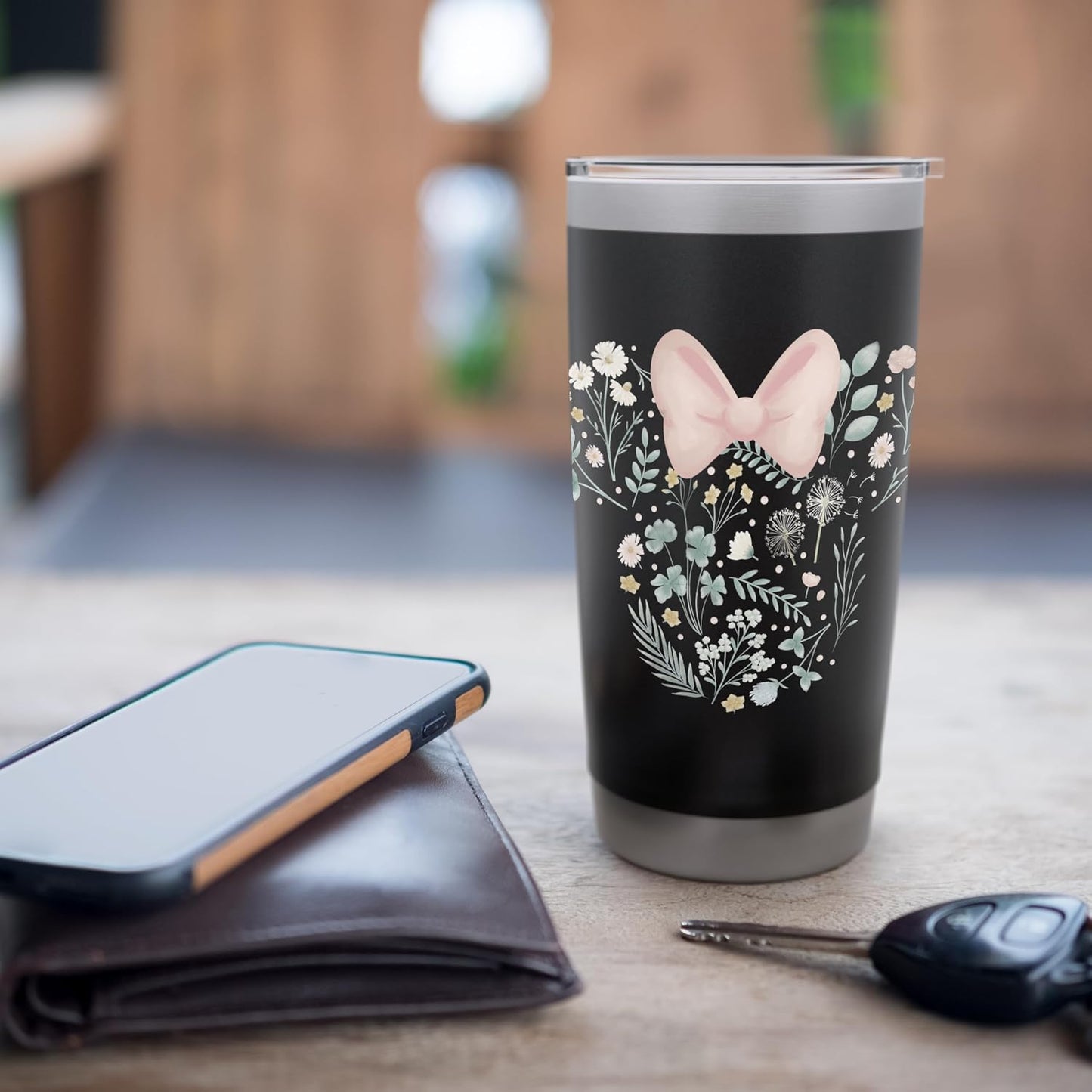 Disney Minnie Mouse Icon Spring Flowers - Vaso aislado de acero inoxidable