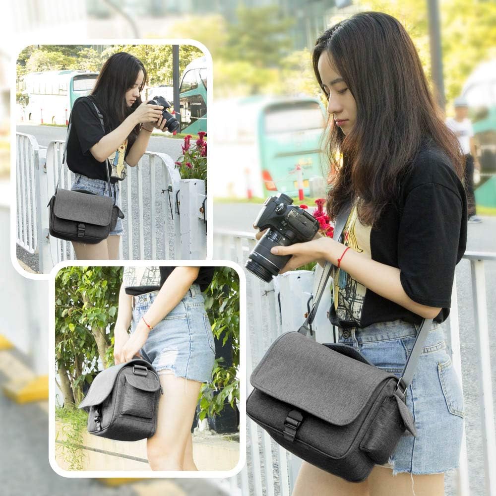 Qomolm Camera Case, SLR Camera Bag, Digital Camera Bag, Shoulder Bag, Waterproof, Water Repellent, For Nikon, Canon, Sony, Samsung, Etc., 2-Way, Multi-functional, Large Capacity, Unisex Camera Jacket,