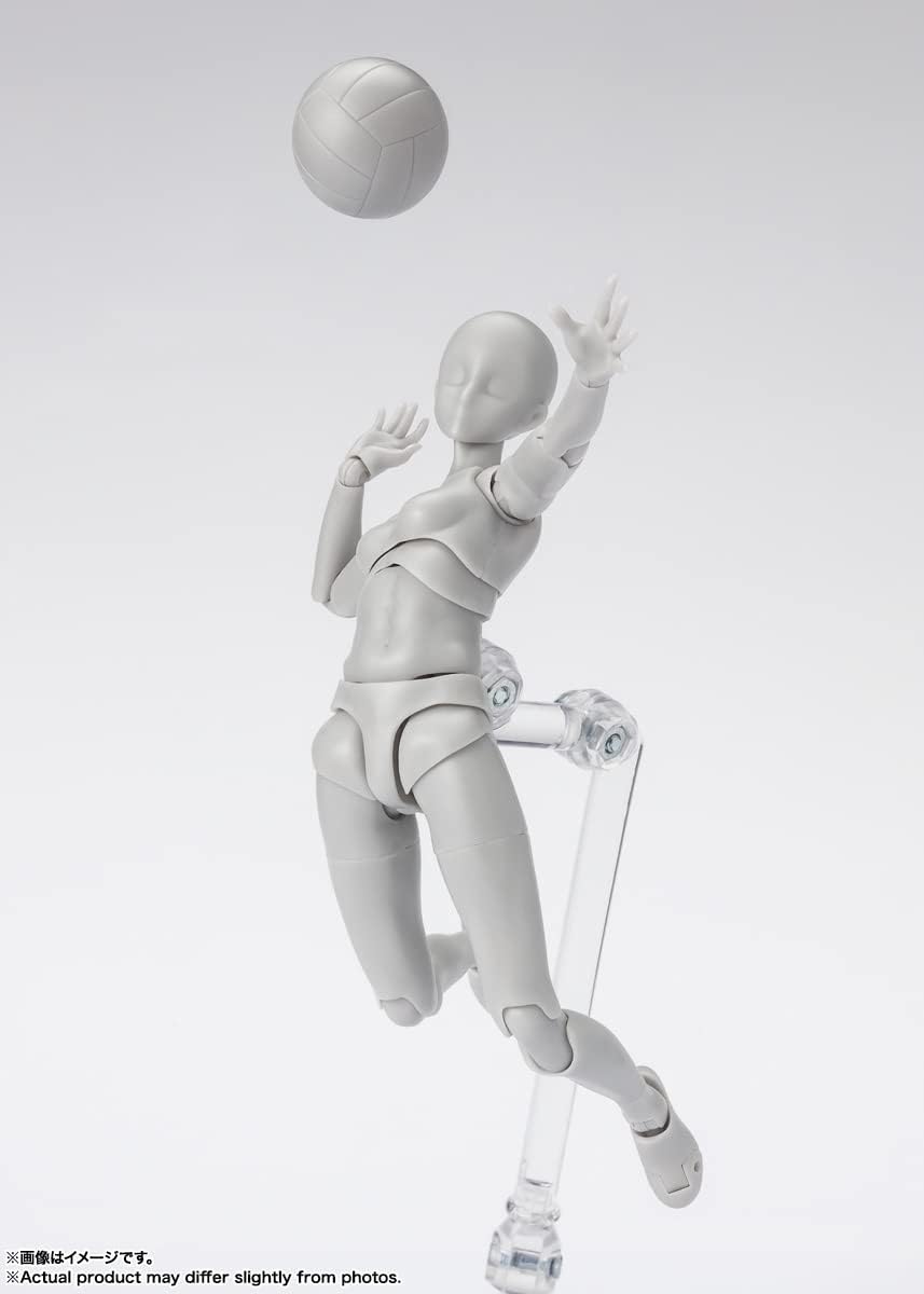 TAMASHII NATIONS S.H. Figuarts Body-chan -Sport-Edition DX Set (Gray Color Ver.) Approx. 5.3 inches (135 mm), PVC & ABS, Pre-painted Action Figure
