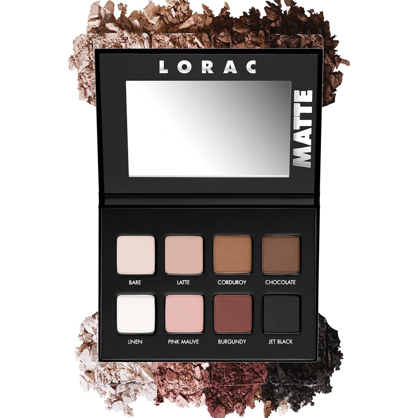 LORAC PRO - Paleta de sombras de ojos mate y brillante, metálico de alta pigmentación, espejo compacto