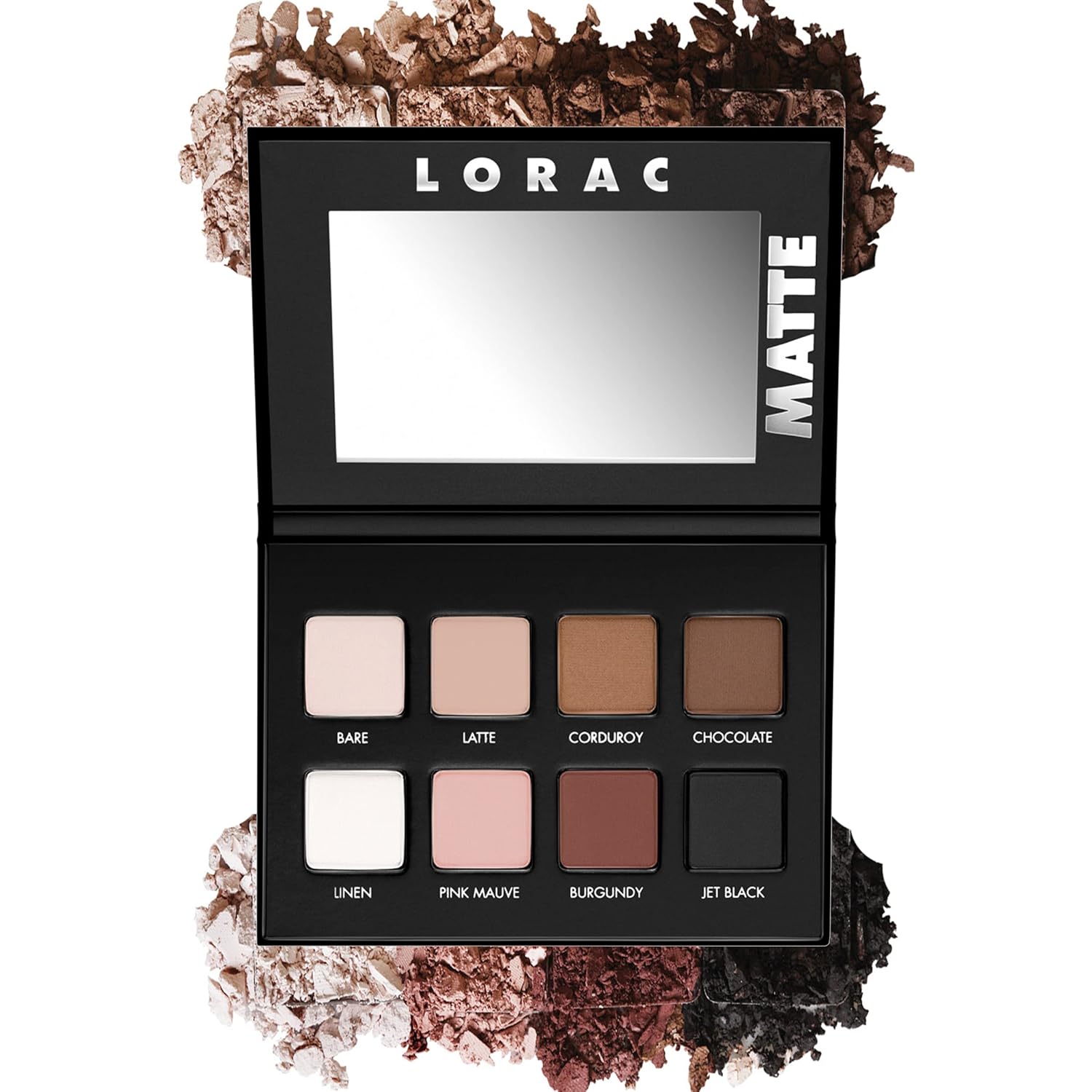 LORAC PRO - Paleta de sombras de ojos mate y brillante, metálico de alta pigmentación, espejo compacto