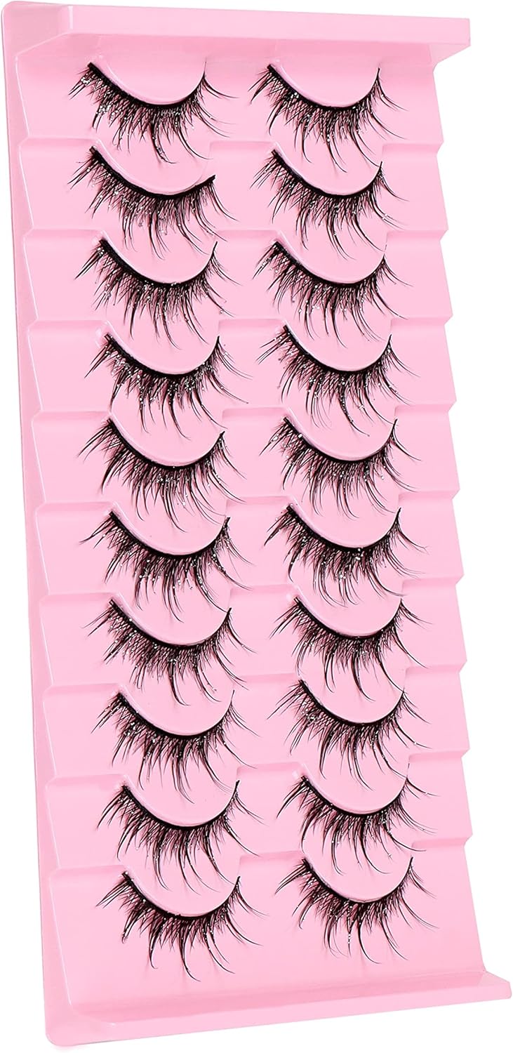 Cartoon Eyelashes Fluffy False Eyelashes Dramatic Cat Eye Makeup Fairy Cluster Wet Look