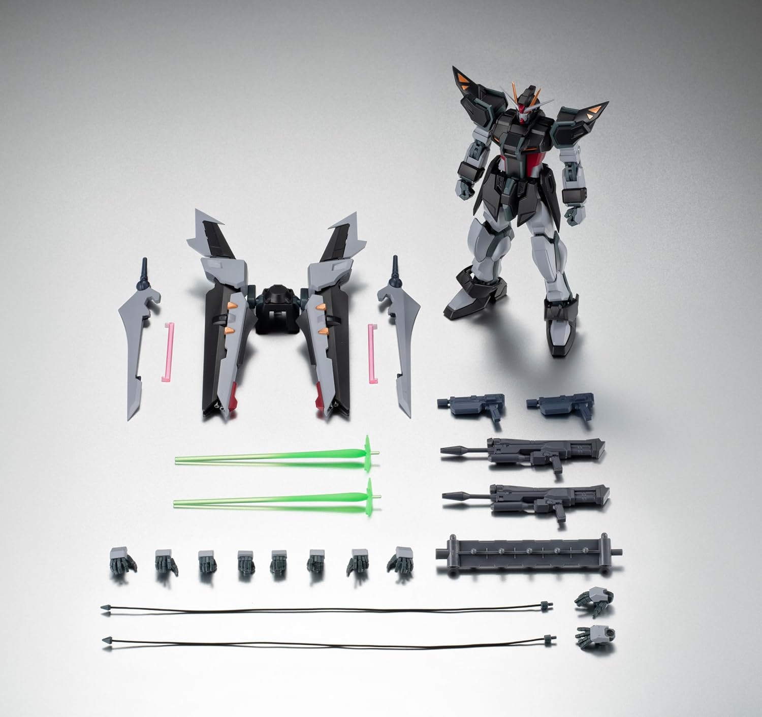 TAMASHII NATIONS ROBOT SPIRITS Mobile Suit Gundam SEED C.E.73 - STARGAZER- GAT-X105E+AQM/E-X09S Strike Noir Gundam Ver. A.N.I.M.E. Approx. 4.9 inches (125 mm) PVC & ABS Pre-Painted Action Figure