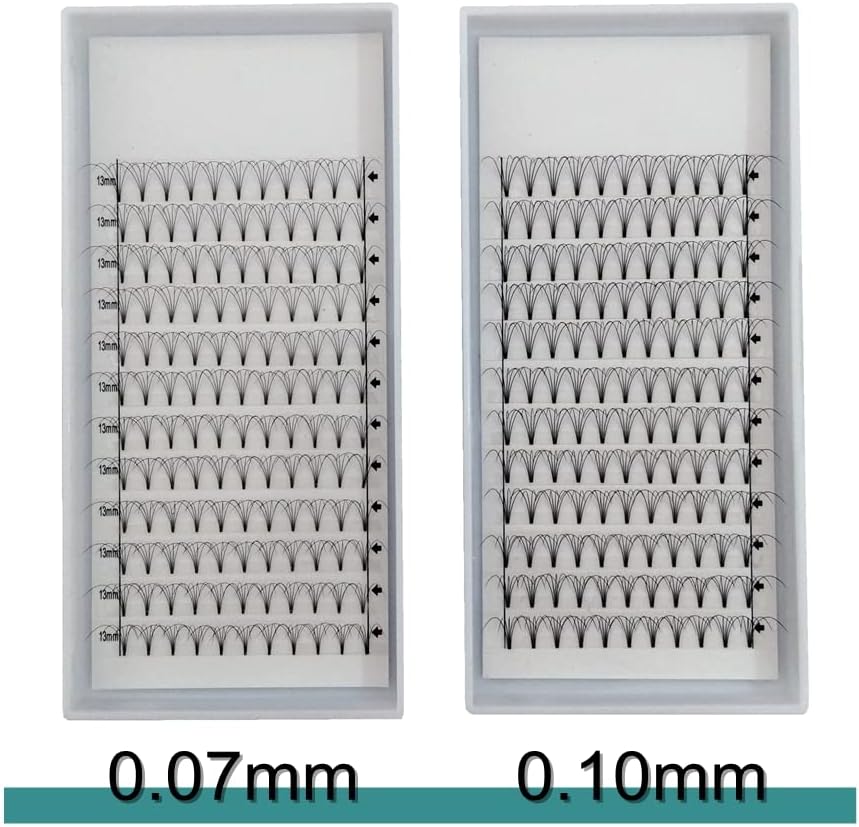 Eyelash Extensions, 3 Boxes, 5D Volume Eyelashes, C D Curl, Thickness 0.02 inches (0.07 mm), 0.04 inches (0.10 mm), 12 Rows, 5 Bundles, Matsueku False Eyelashes, Natural, Popular, 3 Trays Short Stem