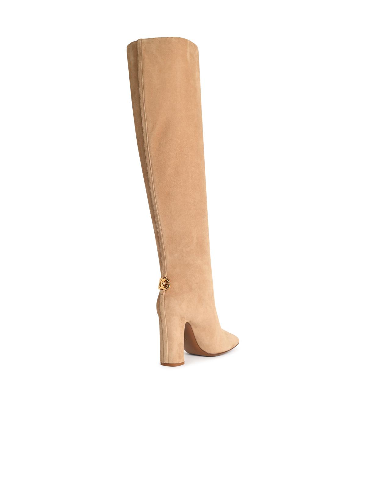 Dolce Dolce＆Gabbana Beige Suede Boots - Image 7