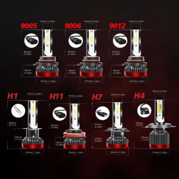 PRIUS 30 Series Z30 LED Headlight Bulb, Low Beam H21.5 - H27.12 H11, 6000K, 20000LM SPEVERT