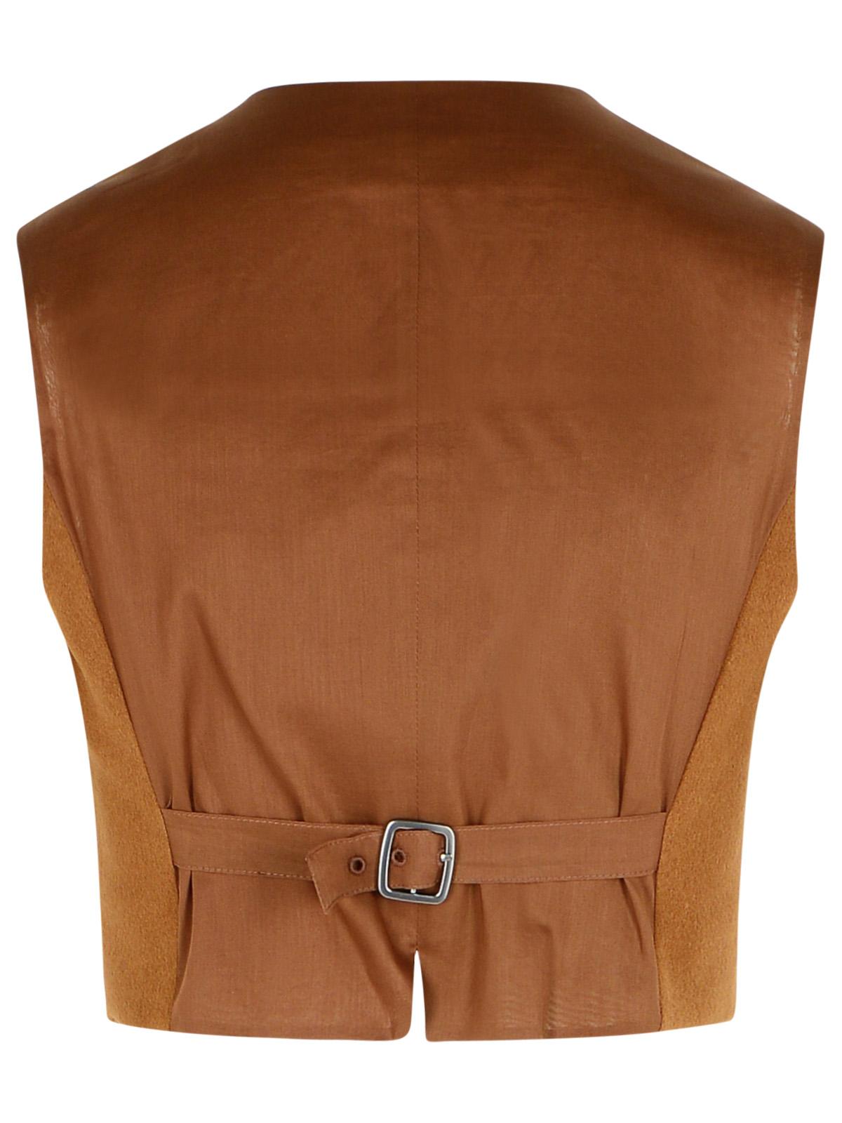 Max Max Mara 'Edda' Camel Light Lear Vest - Image 7