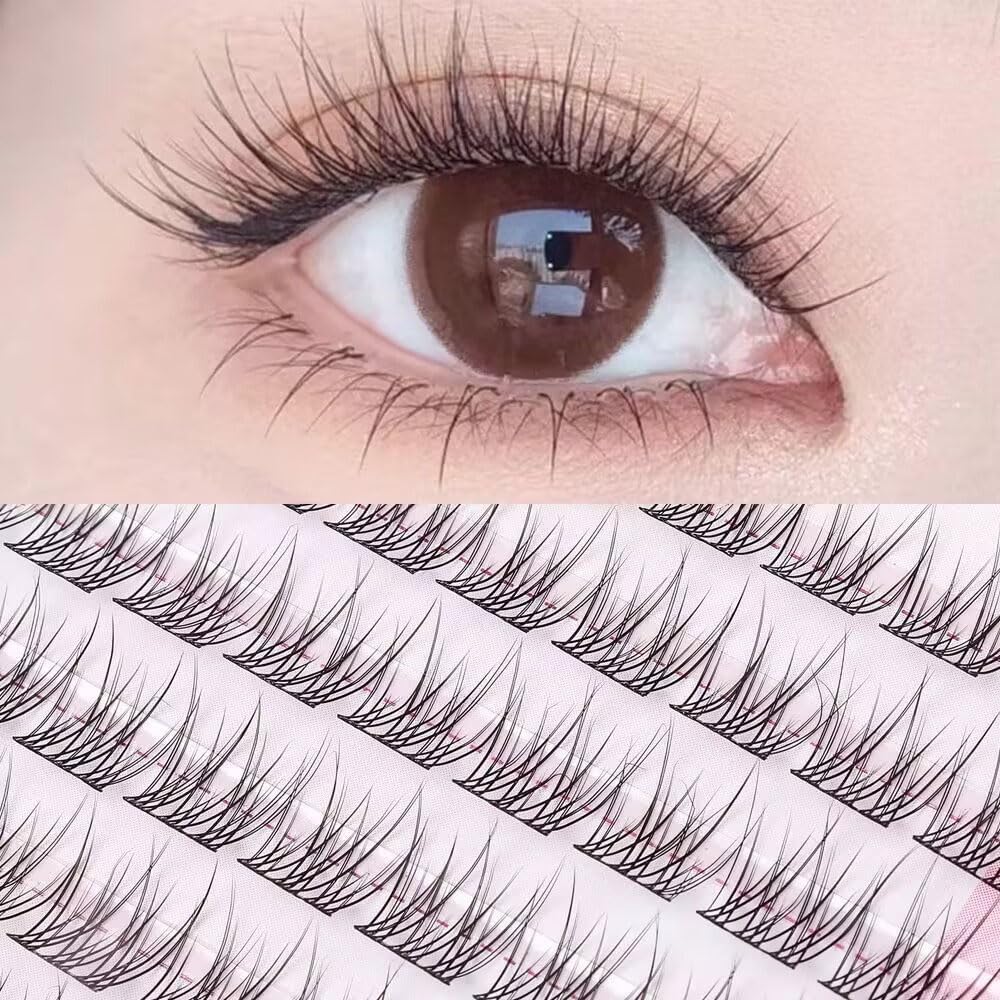 False Eyelashes, Glue, Partial False Eyelashes, Self Adhesive, Transparent Axis, No Glue Required, Large Capacity, Easy to Make Your Eyes Larger, Segmented Self Adhesive Eyelashes, Natural
