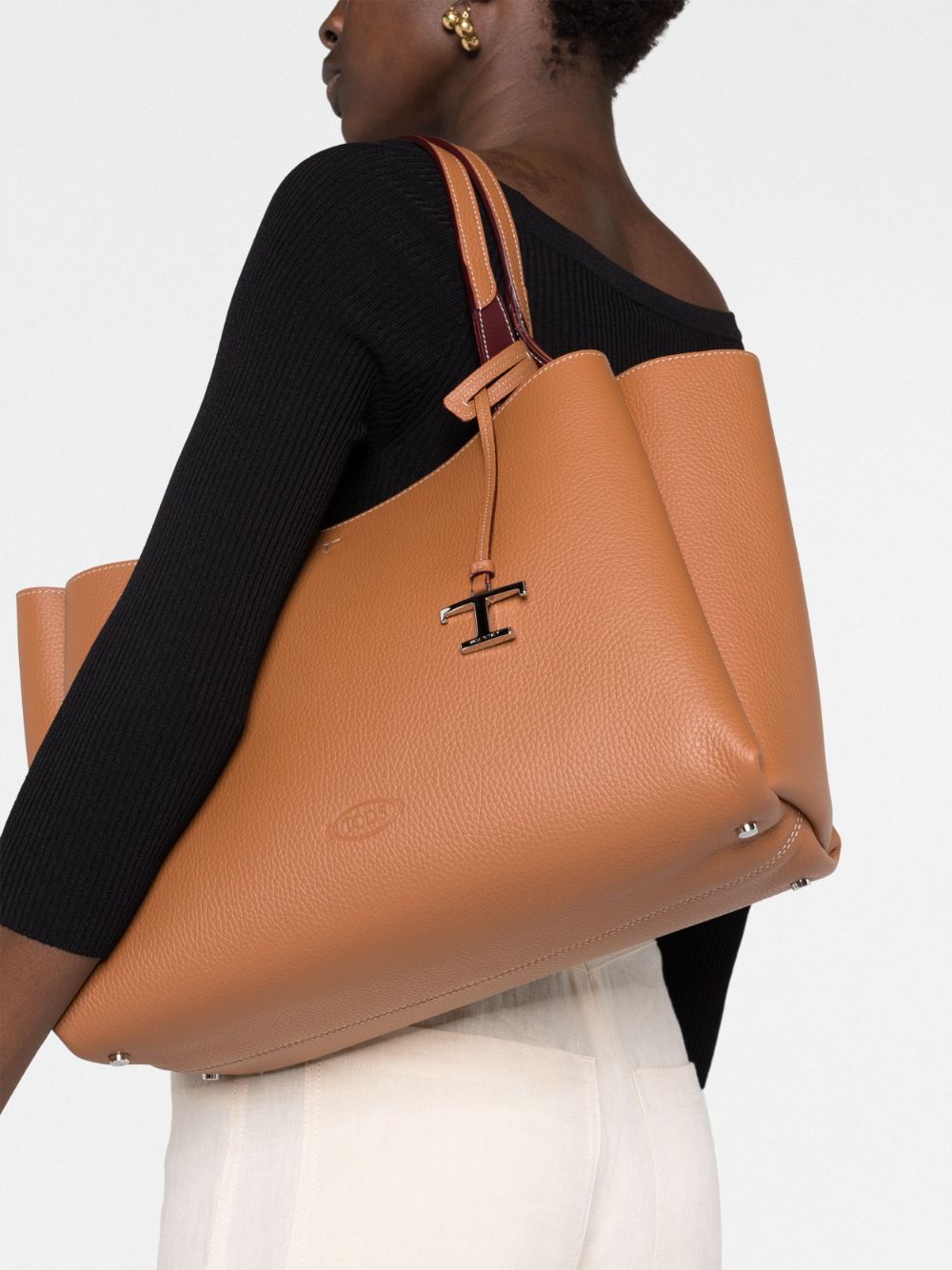 Tods トッド 'S ミディアムレザーショッピングバッグ - Image 7