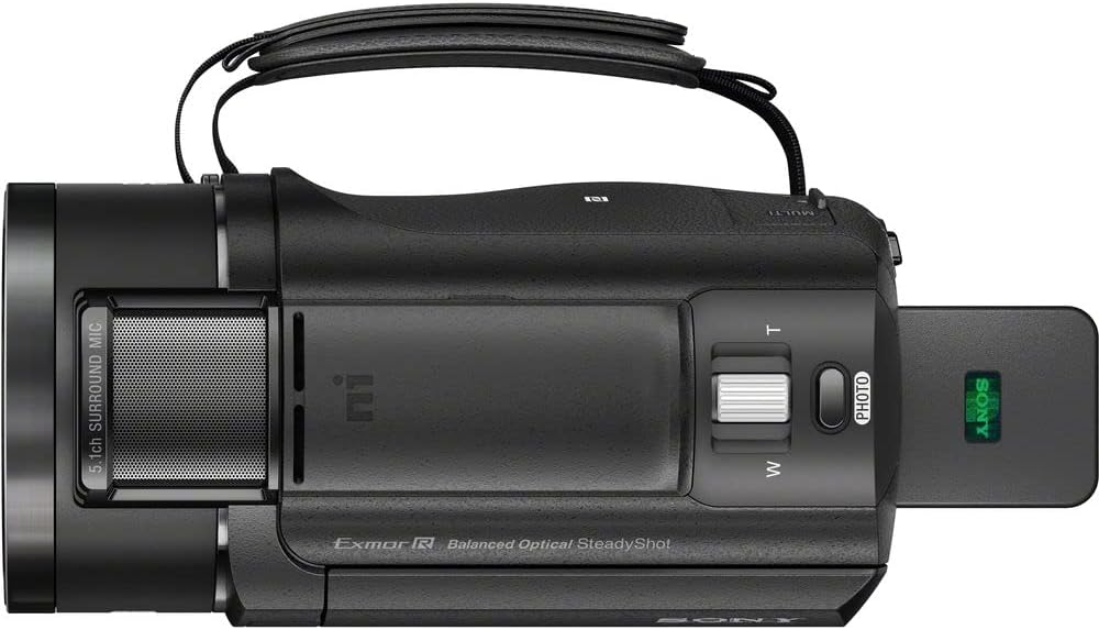 Sony FDR-AX43 UHD 4K ハンディカムカメラ (FDRAX43/B) + 64GB メモリーカード + バッグ + カードリーダー + フレキシブル三脚 + メモリーカードウォレット + レンズクリーニングキット - バンドル