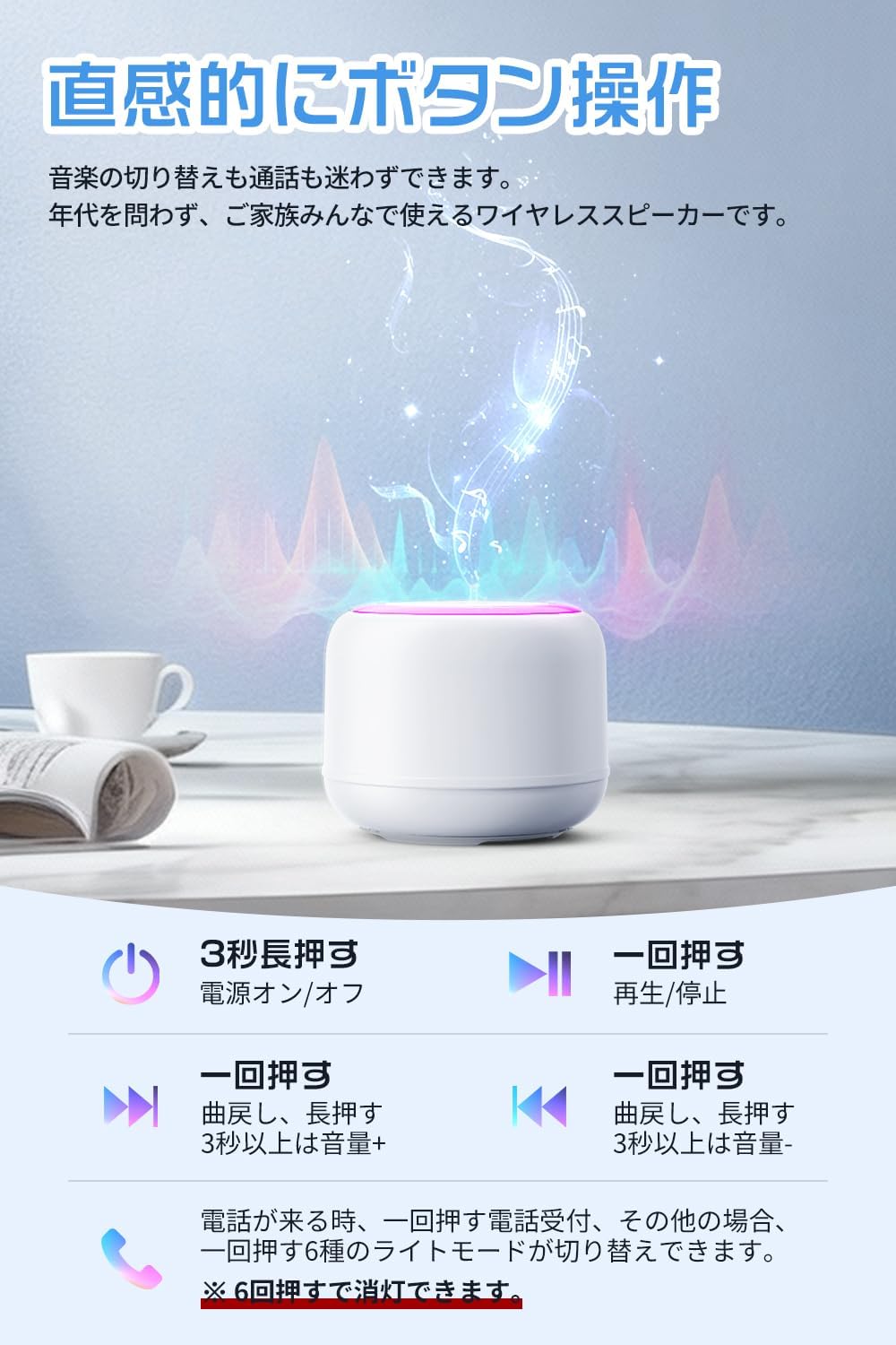 Glowing RGB Light & 2026 Industry's First Low Battery Alert: Bluetooth Speaker, Waterproof, Wireless Speaker, Small, 360° Surround, Bath, HIFI Sound Quality, Call Mic, Hands-Free, IPX6, 12 Hours