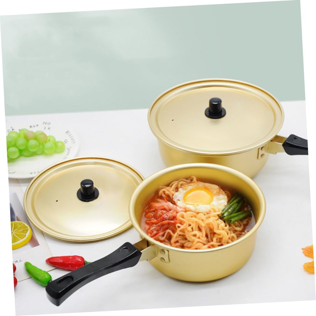 NUOBESTY Korean Spicy Ramen Pot, Curry Pot, Korean Ramen Cooker, Udon Bowl, Restaurant Pot, Ih Stock Pot, Noodle Bowl, Instant Ramen Pot, Aluminum Stock Pot, Korean Stock Pot, Korean Stock