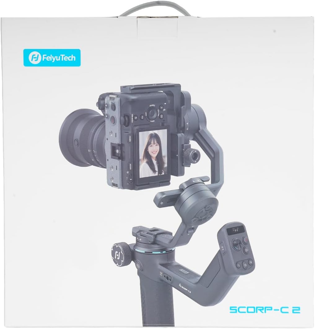 FeiyuTech SCORP-C2 Camera Stabilizer, Gimbal Stabilizer for Mirrorless/SLR, Camera Gimbal with Built-in AI Tracking for Sony Canon Panasonic Lumix Nikon Fujifilm Native Vertical Shooting Load Capacity