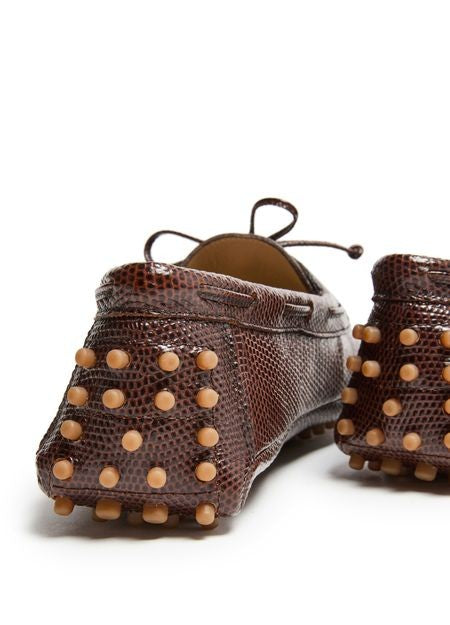LE MONDE BERYL Driver calf snake effect leather moccasins - Image 7