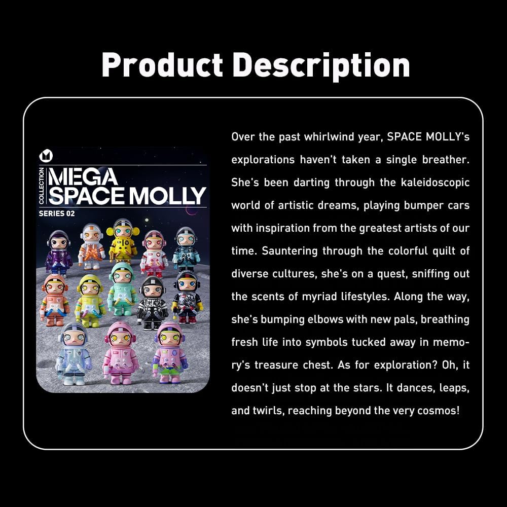 POPMART MEGA SPACE MOLLY 100% Series (Piece) Popmart Plush Toy Blind Box Figure, Plastic Model, Premium Toy, PVC, Soft Vinyl, Original Characters, Birthday Gift