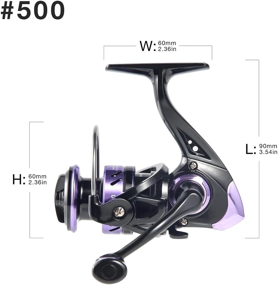 Ultra Light Spinning Reel 5.2:1 Gear Ratio Freshwater Saltwater Surf Fishing Reel Max Drag 11 lbs, Ice Fish Reel PW500