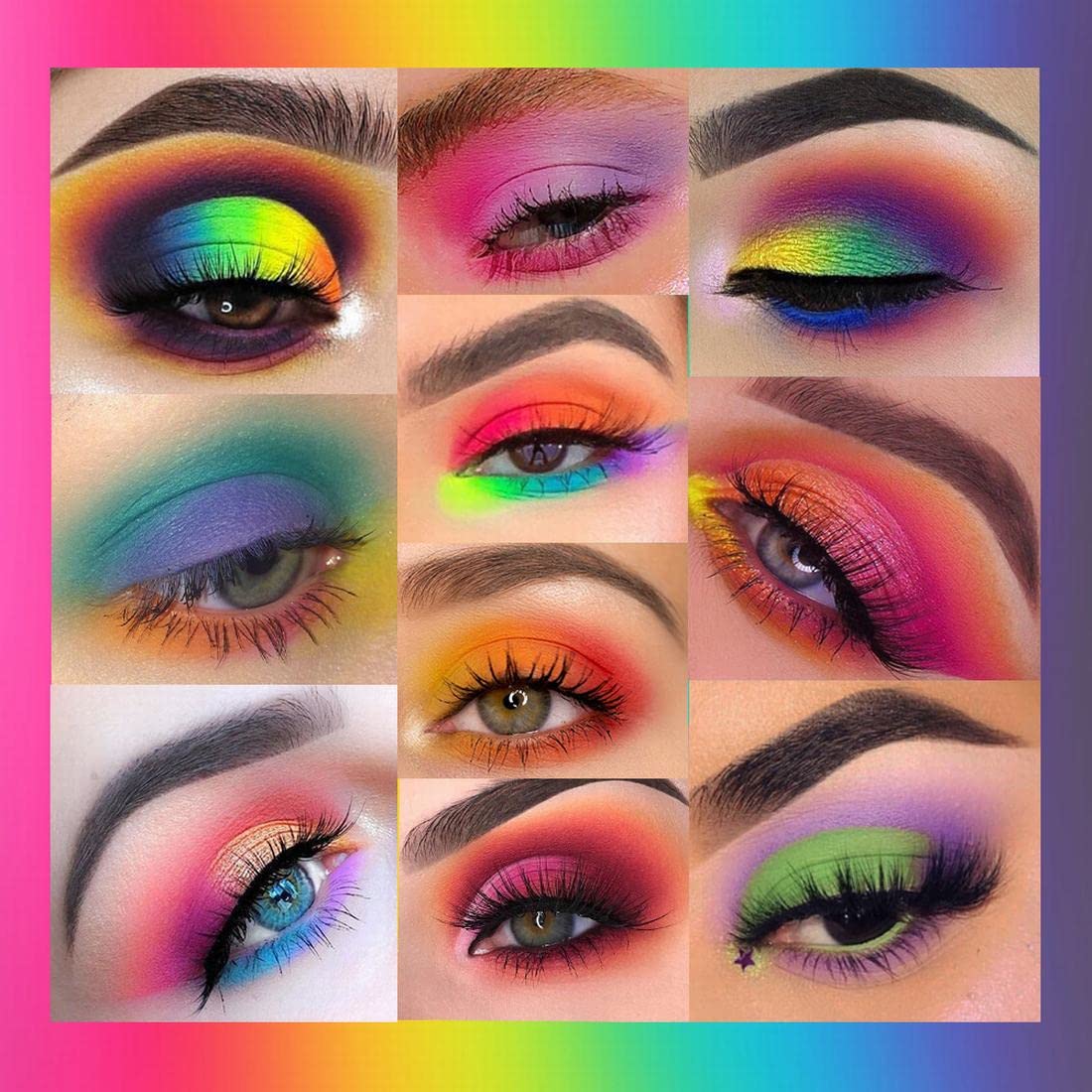 UCANBE EXOTIC FLAVORS - Paleta de maquillaje de sombra de ojos de neón – 48 colores de alta pigmentación – Juego de regalo de paleta de maquillaje de sombra de ojos con brillo mate arcoíris