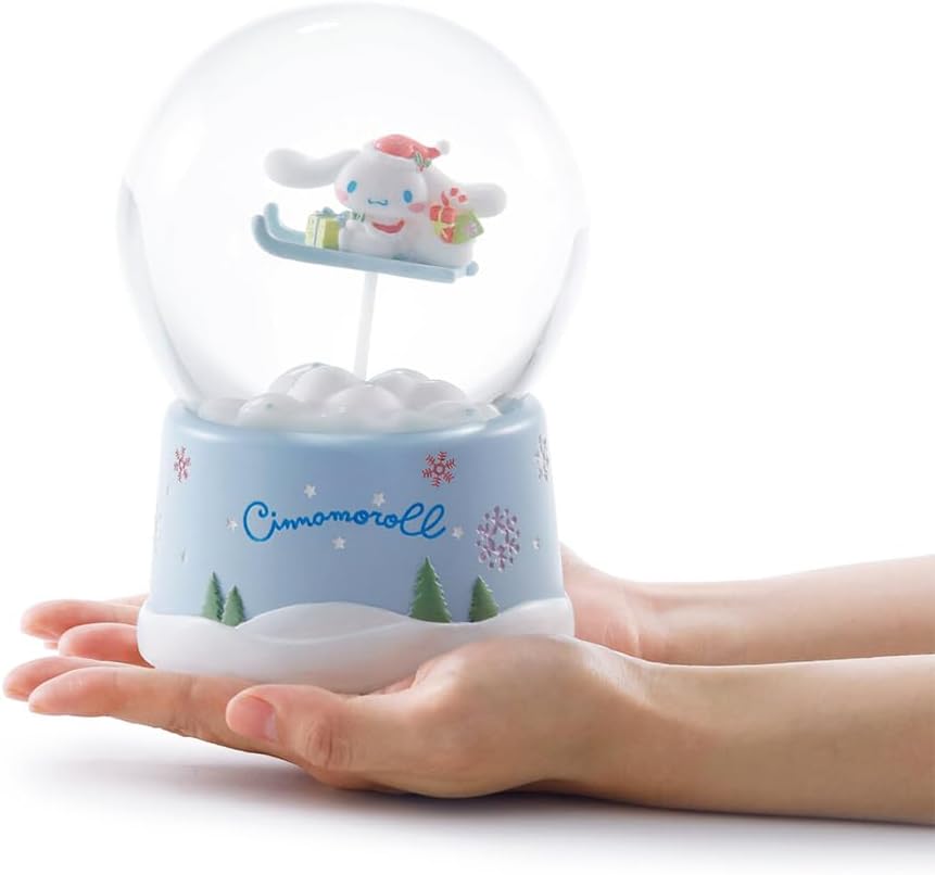 Sanrio Characters x JARLL KT22113-JP Cinnamon Roll Christmas Sleigh Snow Globe Music Box Interior Figurine Decoration Present Wedding Gift Birthday Approx. 7.1 inches (18 cm) Height