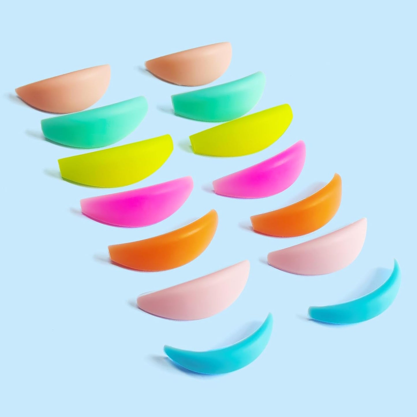 Libeauty 14 Pcs Eyelash Rising Pads Reusable Eyelash Lifting Rod Professional Silicone Lash Perma Rod for All Eye Shapes Lash Curler Shield