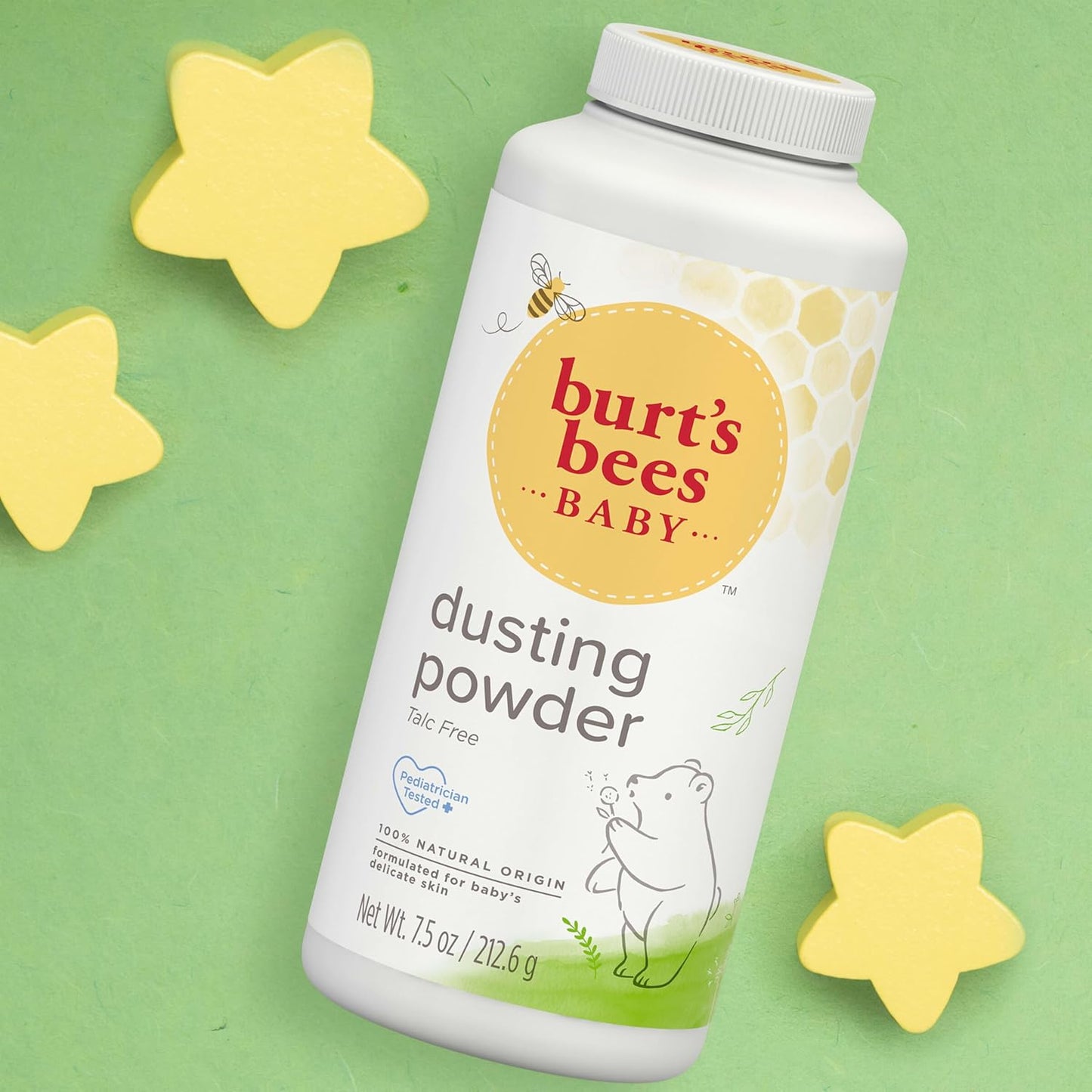 Burt's Bees - Polvo para bebé 100 % natural sin talco, 7.5 onzas
