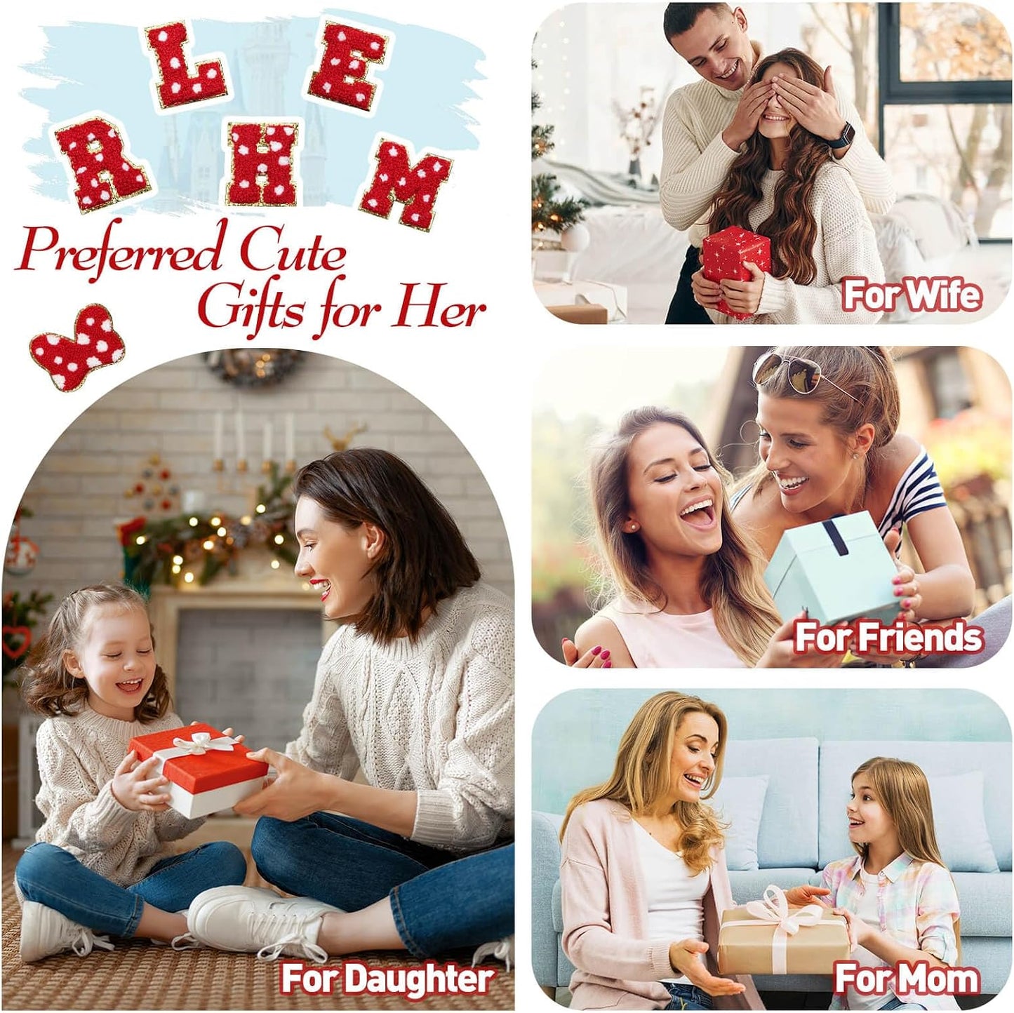Riñonera con Lazo de Letra Inicial de Chenilla, Bolsa Cruzada Impermeable para Parque, Regalos de Navidad y Cumpleaños para Niñas Adolescentes, Hijas, Mujeres, Niños, Adultos, Linda Bolsa de Cinturón