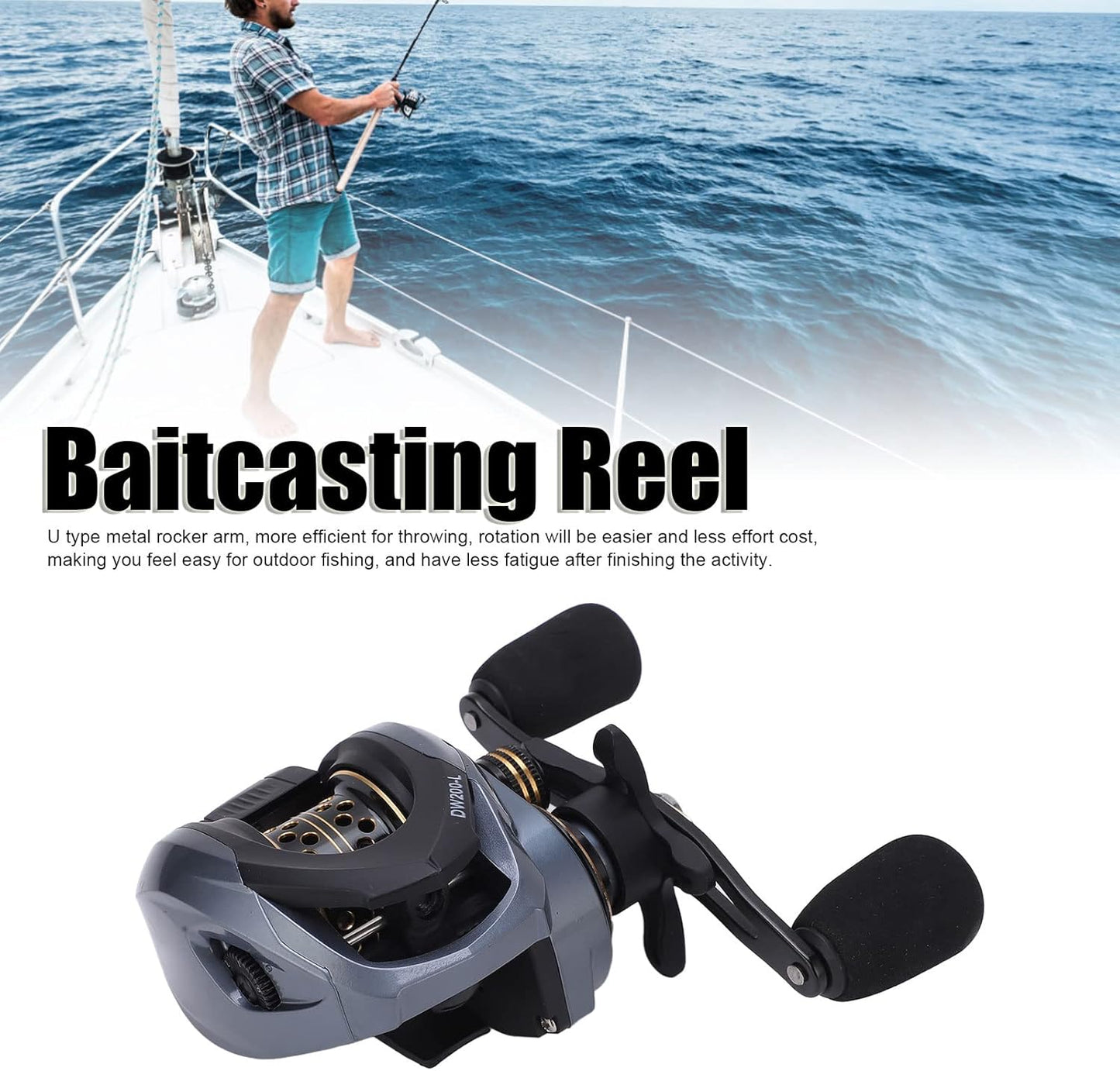 Lure Fishing Reel, 7.2:1 Ratio 18+1BB Baitcasting Reel with Micro Wire Cup for All Water Areas (Left Hand)