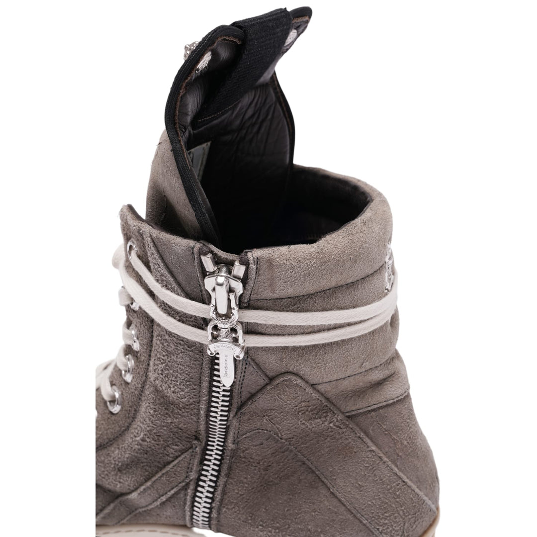 CHROME HEARTS X RICK OWENS 'GREY' SUEDE GEOBASKET SNEAKERS