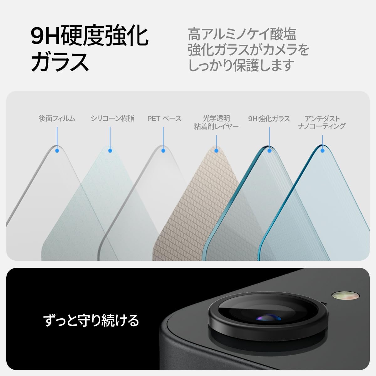 Spigen AGL09279 iPhone 16e Camera Film for iPhone SE4 Camera Protector, No Flash Interference, Includes Installation Kit, 9H Tempered Glass Lens Protector, 2 Pack
