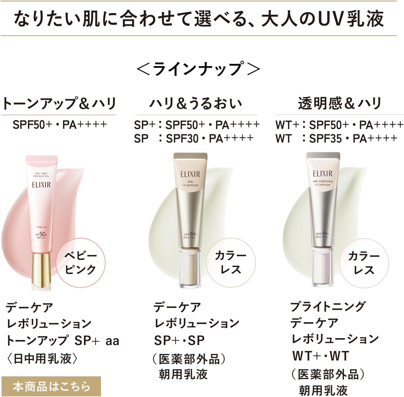 ELIXIR Daycare Revolution Tone Up SP+ aa, 1.2 oz (35 g), Baby Pink, Quasi-drug, UV Milky Lotion, For Morning, Hari, Moisturizing, SPF50+ PA++++, Aging Care, Superiel Shiseido