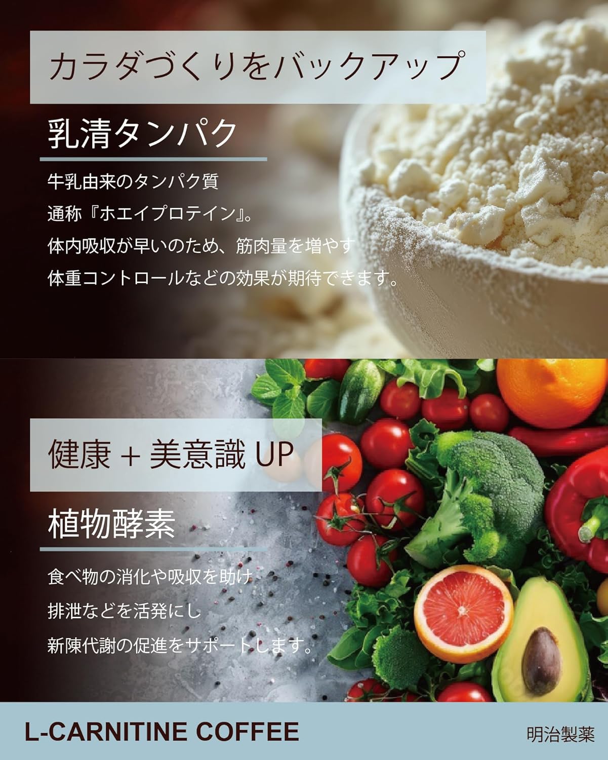 Meiji Pharmaceutical L-Carnitine Coffee, Slim Coffee, Instant Coffee Stick, Powder, 0.1 oz (3 g) x 20 Packets, Stick Coffee, Inulin, Whey Protein, Chlorogenic Acid, Coconut Shell Activated Carbon