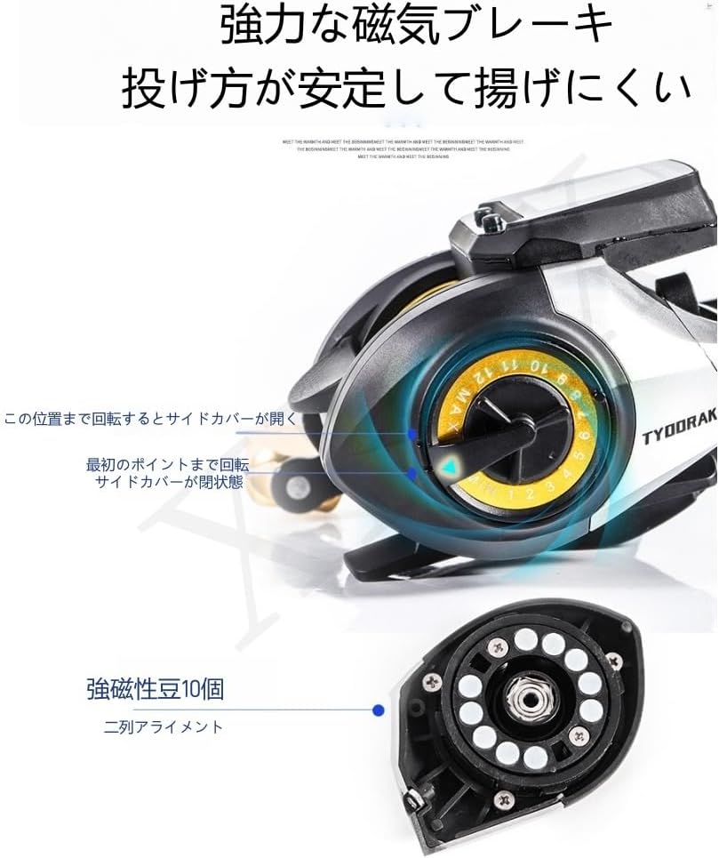 XPPX ベイトフィッシングリール 6.3:1 、USB充電 正確な魚群カウント ショットアラームシステム 、ギア比 デジタルフィッシングリール デジタルディスプレイ ルアーリール 防水設計 、野生釣りや海釣りの趣味に最適