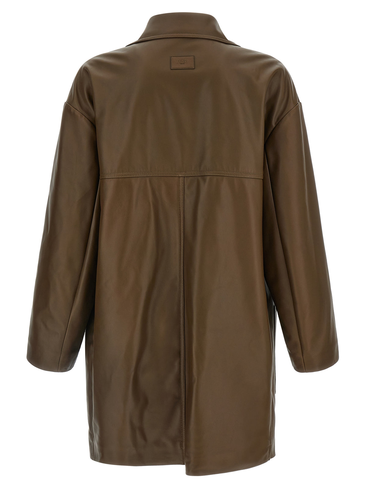 Fendi フェンディダブル胸の革のコート - Image 7