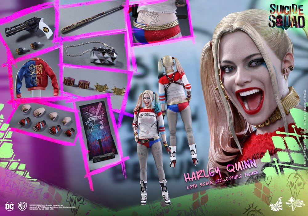 Hot Toys' Movie Masterpiece: Suicide Squad: Harley Quinn 1/6 Scale Plastic Pre - Painted Movable Figure