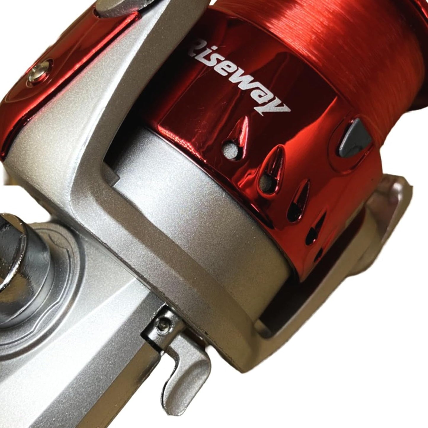 Riseway 2000 Basic Spin Reel with Thread No. 3 - 120 m, Red