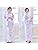 RiraMacherie Women's Yukata, 4-piece Set, Pink, Purple, Light Blue, Floral Pattern, Waistband, White, Purple, Gray