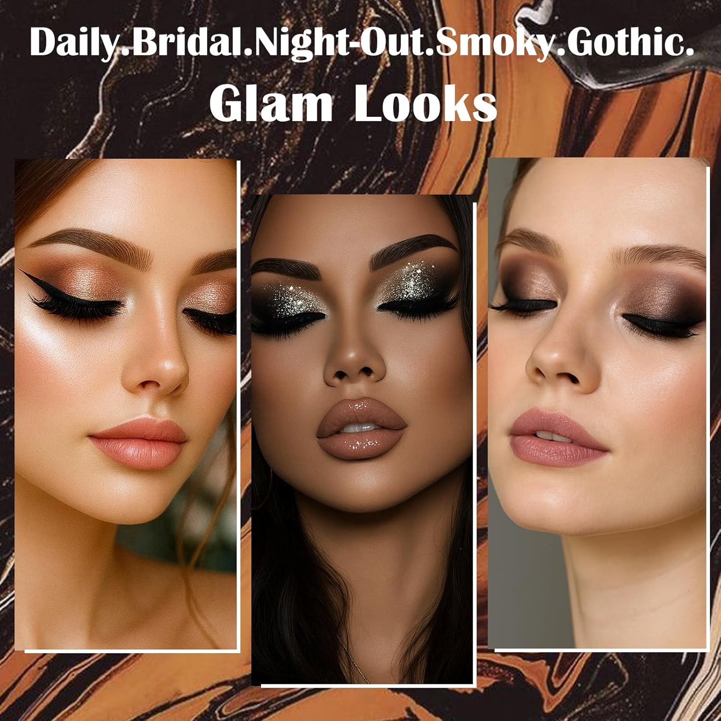 Matte Eyeshadow Palette Pro 18 Colors Pigmented Shimmer Glitter Eye Shadow Palette, Long Lasting Waterproof Dark Smokey Powder Cosmetics Pallet Halloween Valentine Gift Makeup Kit (01# Seductress)