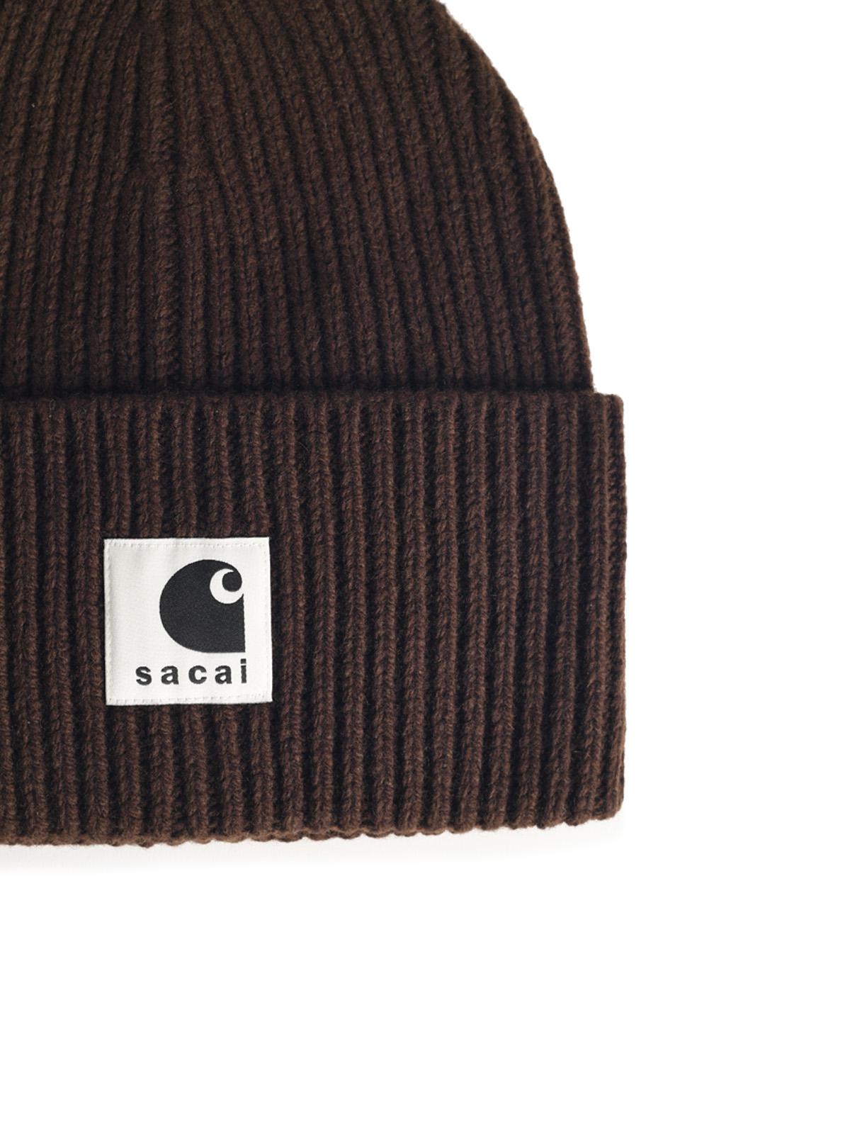 Sacai SACAI BROWNウールブレンドビーニー - Image 7